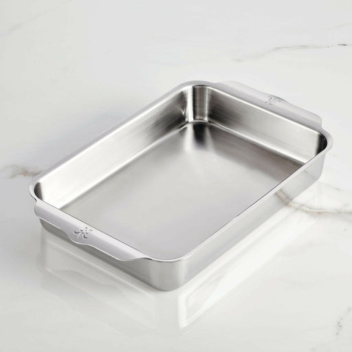 Hestan Provisions | OvenBond Tri-Ply Bakeware - Medium Rack Only: A durable stainless-steel roasting pan with integral handles, ideal for even heat distribution and versatile baking.