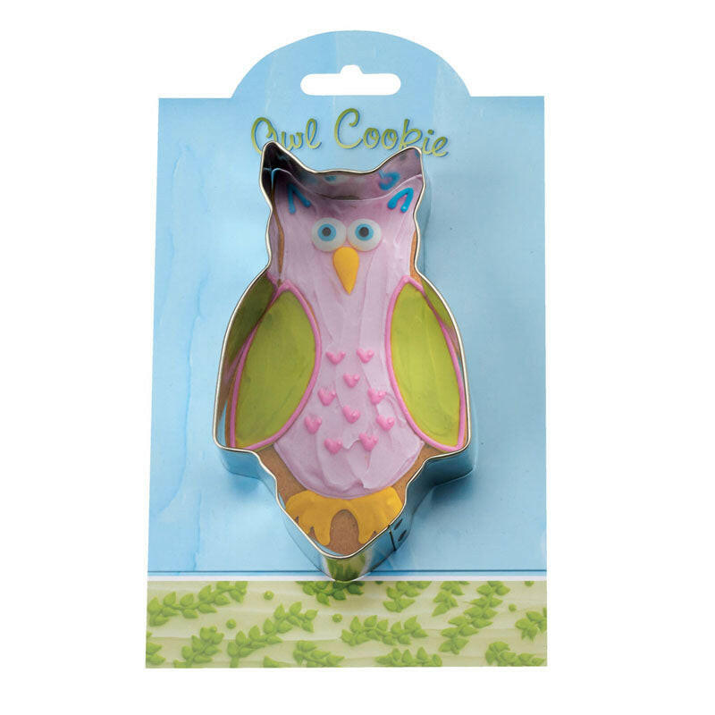 Ann Clark | Gift Collection Cookie Cutters - Owl-4.75 in packaging, showcasing a cartoon owl shape, perfect for enhancing baking experiences with quality craftsmanship.