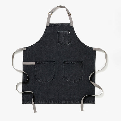 Hedley & Bennett Essential Apron, Oyster Gray Denim — front view
