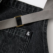 Hedley & Bennett Essential Apron, Oyster Gray Denim — construction detail