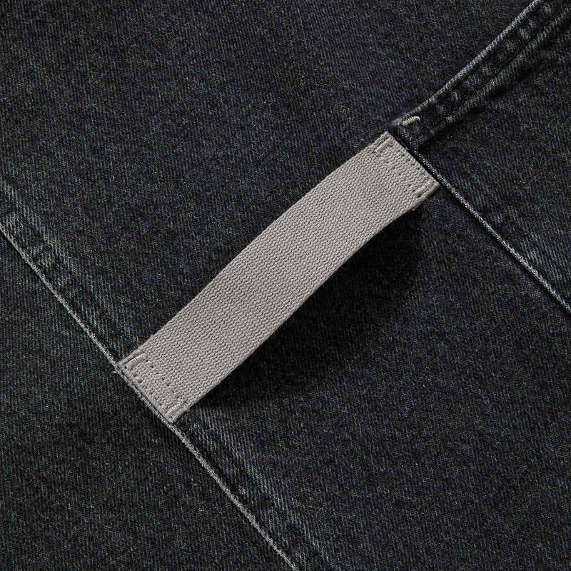 Hedley & Bennett Essential Apron, Oyster Gray Denim — apron detail
