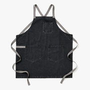 Hedley & Bennett All Day Crossback Apron, Oyster Gray Denim — front view
