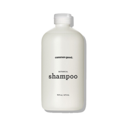 Common Good botanical shampoo in a 16 fl oz bottle, featuring plant-based ingredients for soft, nourished hair; sold by Athens Cooks, a specialty kitchen store.