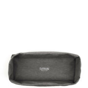 UASHMAMA | Panino Storage Tray - White, a versatile, washable paper tray suitable for organizing kitchen items or personal essentials, showcasing close-up details of its sturdy fabric and leather-like texture.