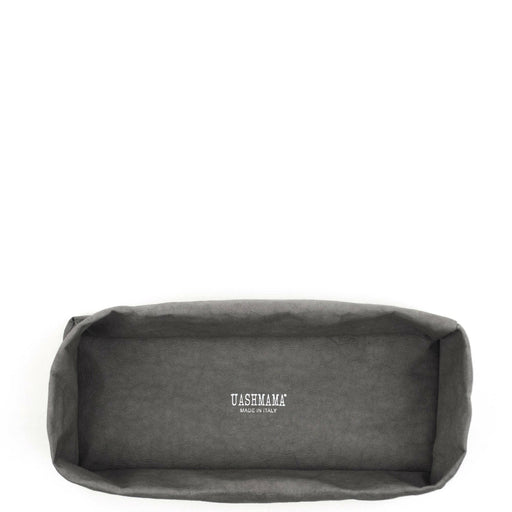 UASHMAMA | Panino Storage Tray - White, a versatile, washable paper tray suitable for organizing kitchen items or personal essentials, showcasing close-up details of its sturdy fabric and leather-like texture.