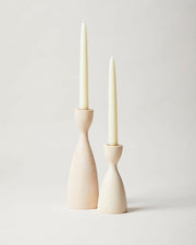 Farmhouse Pottery | Pantry Candlesticks - Medium - Natural, handcrafted ash wood with brass insert, blending classic elegance with modern design for sophisticated table settings.