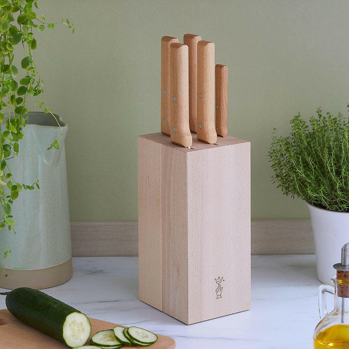 Opinel | Parallele 5 Piece Chef Knife Set + Block.