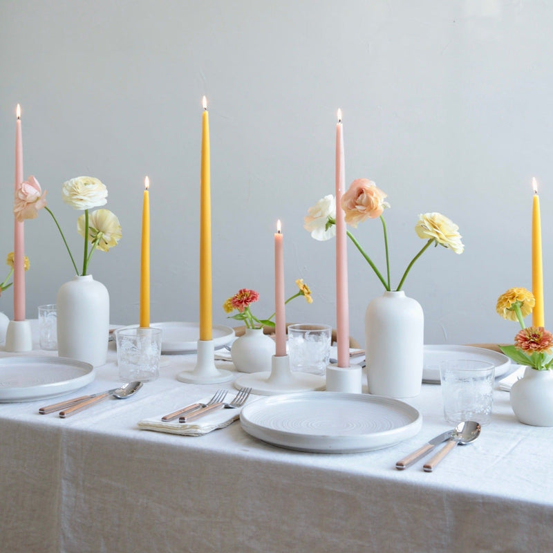 The Floral Society | Dipped Taper Candles, 12 Inches, Saffron