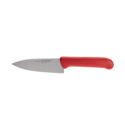 Messermeister | Petite Messer Red Chef's Knife, 5 inches, features a high-carbon stainless steel blade and ergonomic handle, blending precision and vibrant design for versatile kitchen tasks.