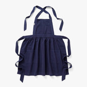 Hedley & Bennett Pinafore Apron, Blueberry Blue, full apron front view