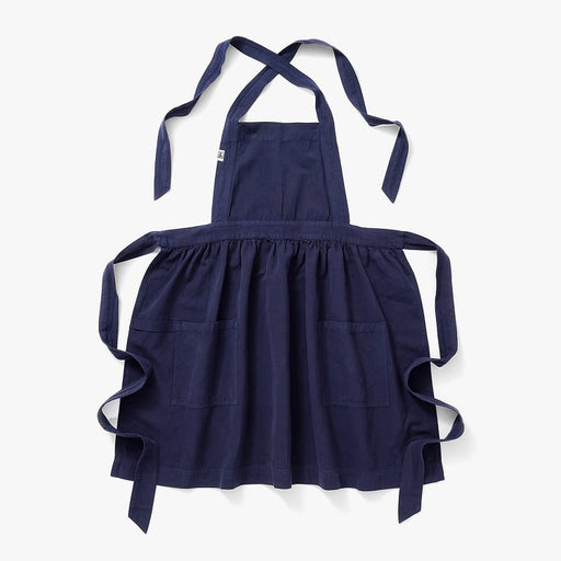 Hedley & Bennett Pinafore Apron, Blueberry Blue, full apron front view
