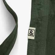 Hedley & Bennett Pinafore Apron, Broccolini Green, fabric and construction detail
