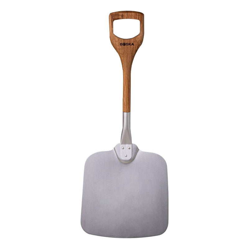 Boska | Pizza Peel Shovel with a D-shaped wooden handle and square metal blade, ideal for sliding pizzas up to 30cm in ovens or BBQs.