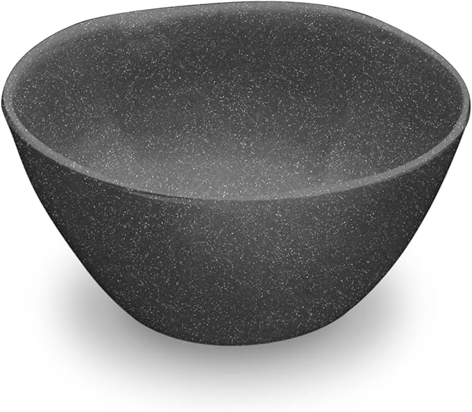TarHong | Planta Matte Cereal Bowl - Black: A 6 eco-friendly, shatterproof bowl with organic edges, ideal for sustainable dining. Perfect for indoor or outdoor use.