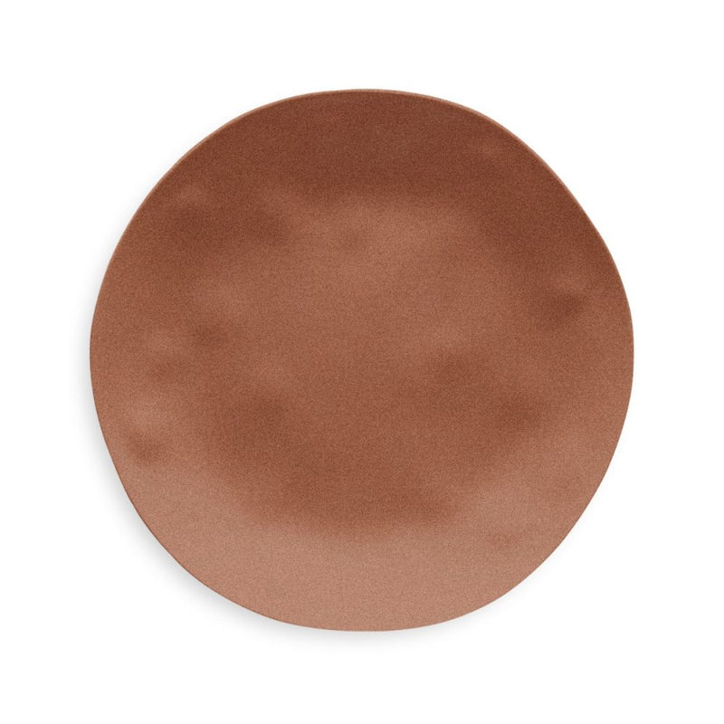 TarHong | Planta Matte Dinner Plate - Terracotta: Set of 6, 10.5 durable plates with organic edges, ideal for stylish indoor or outdoor dining, crafted from bamboo and cornstarch.