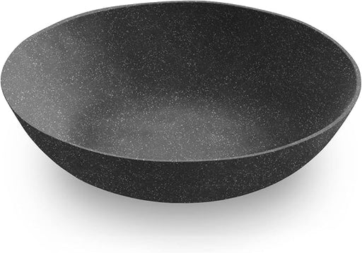 TarHong | Planta Matte Low Bowl - Black, a durable, shatterproof, and scratch-resistant ceramic-like bowl with an 8 diameter, perfect for sustainable dining.