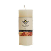 Pure Beeswax Pillar Candle by Big Dipper Wax Works, large size (3 x 6), featuring a bee design, perfect for elegant home ambiance with a natural honey scent.