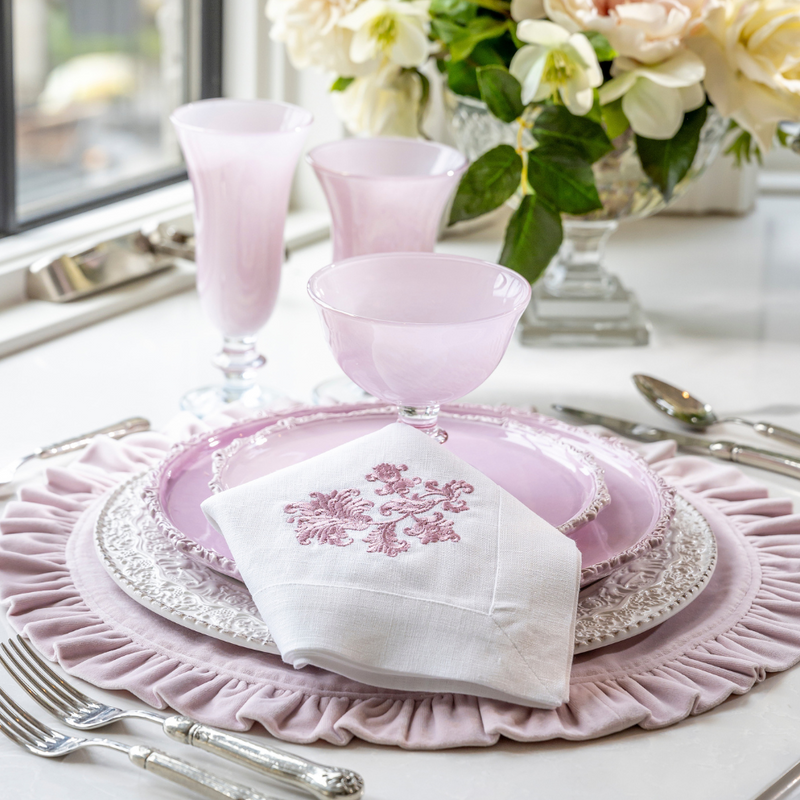 Arte Italica & Crown Linen Designs | Rialto Flute - Soft Pink