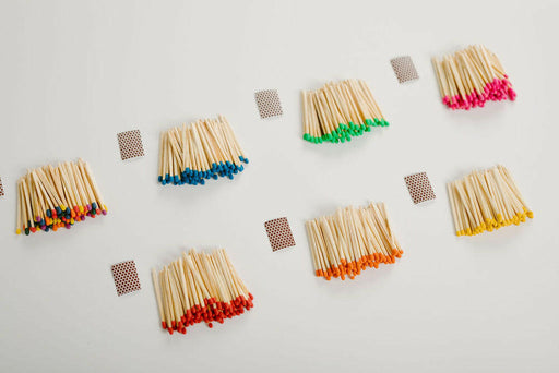 Tenn Prairie | Refill Matches - Neutral Set featuring approximately 70 matches with assorted colored heads, ideal for use with matchstick holders from Athens Cooks.