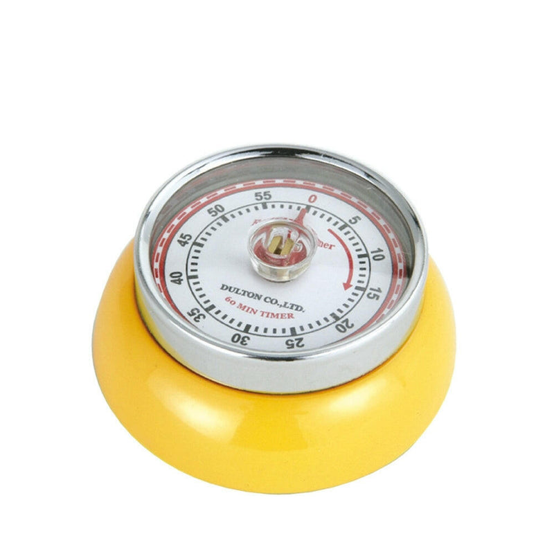 Zassenhaus Retro Kitchen Timer - White with a strong magnet, made of steel, featuring a 60-minute countdown, ideal for precise cooking tasks.
