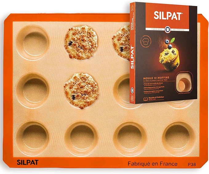 Silpat Reusable Silicone Baking Molds - Mini Muffin Mold with 20 holes for perfectly shaped mini muffins and snacks, designed for easy, non-stick baking.