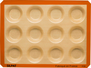 Silpat Reusable Silicone Baking Molds - Tartelette Mold, featuring 12 holes for perfectly shaped pastries and individual quiches, ideal for baking enthusiasts.