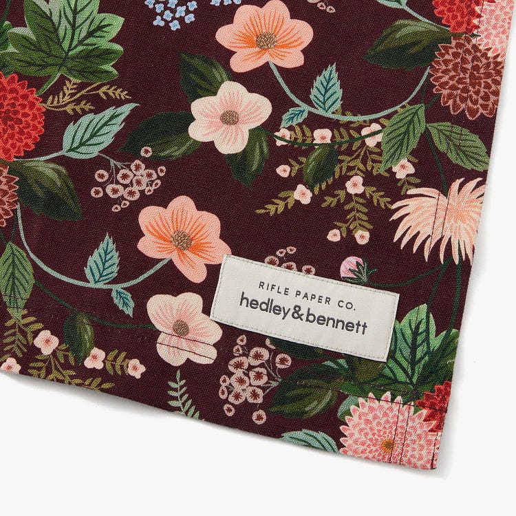 Hedley & Bennett | Rifle Paper Co. Smock Apron, Burgundy Dahlia