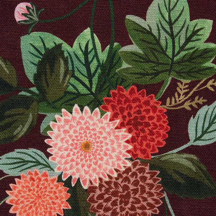 Hedley & Bennett Rifle Paper Co. Pinafore Apron, Burgundy Dahlia — apron detail
