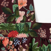 Hedley & Bennett Rifle Paper Co. Pinafore Apron, Burgundy Dahlia — fabric and construction detail