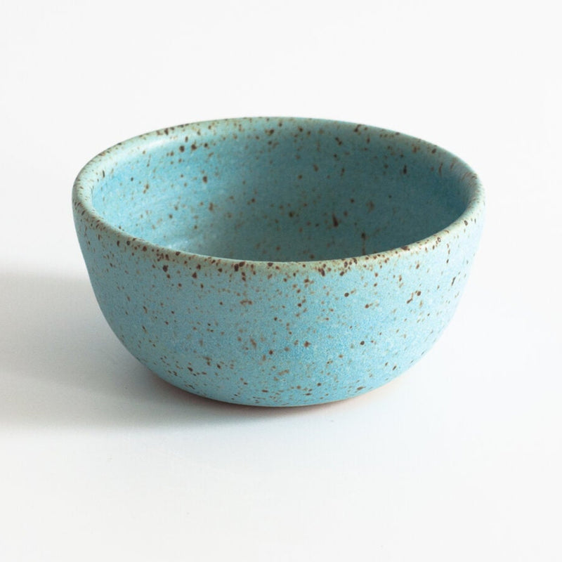 RachaelPots Salt + Sauce Bowl in Robin's Egg Blue, perfect for holding chopped ingredients and sauces, hand-thrown stoneware made in Brooklyn.