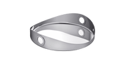 Christofle | Round Tray Oh de Christofle Stainless Steel, 16 inches: A sleek Möbius strip-inspired serving tray with circular cut-out handles, perfect for modern entertaining.