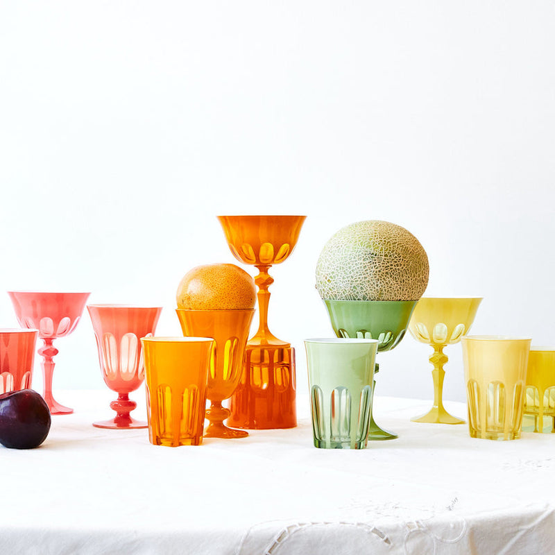Sir|Madam | Rialto Glass Coupe, Pale Sage, Set of 2