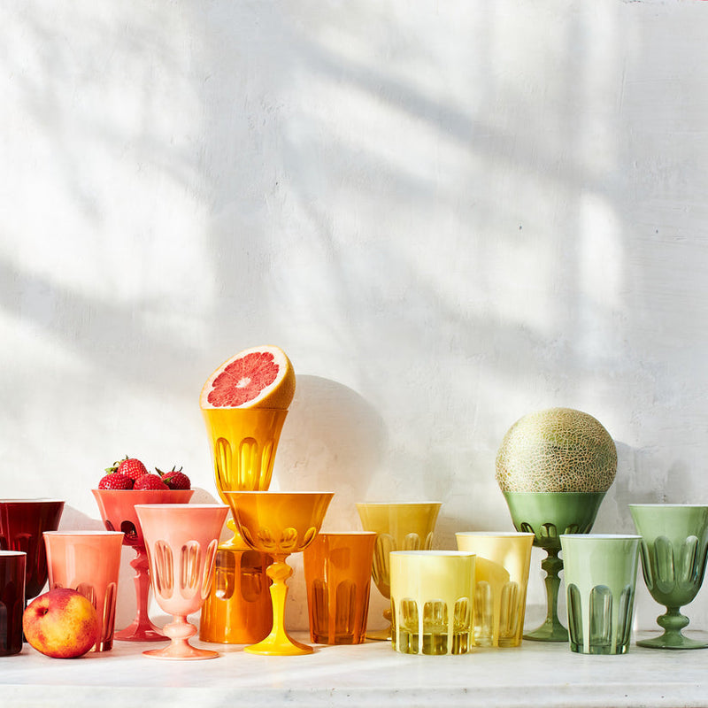 Sir|Madam | Rialto Glass Coupe, Pale Sage, Set of 2