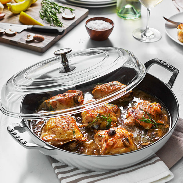 Staub | 3.5 qt Cast Iron Braiser With Glass Lid - Graphite Gray