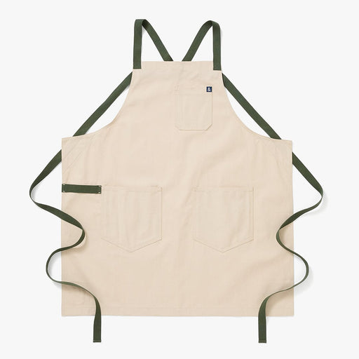 Hedley & Bennett All Day Crossback Apron, Sage White — front view