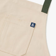 Hedley & Bennett All Day Crossback Apron, Sage White — construction detail