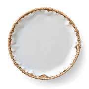 Wicker basket containing Classic White Original Flat Plate Liners, ideal for protecting and showcasing your fine dishes, available at Athens Cooks.