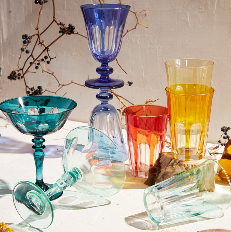 Sir|Madam | Rialto Glass Coupe, Ginger (Dark Yellow), Set of 2
