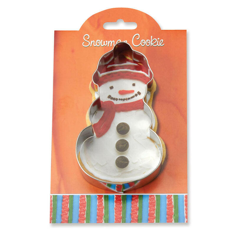 Ann Clark | Holiday Gift Cookie Cutters - Gingerbread House Kit-4 packaged, featuring a snowman cartoon design. Ideal for enhancing baking creativity.