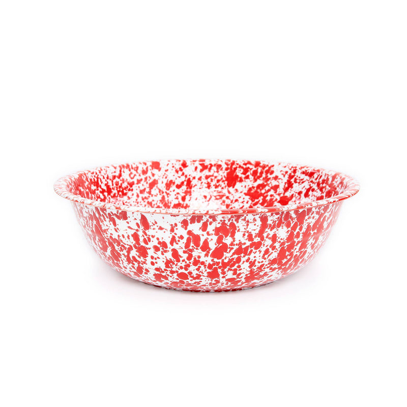 Crow Canyon Home | Splatter Enamelware Medium Basin - Red & White