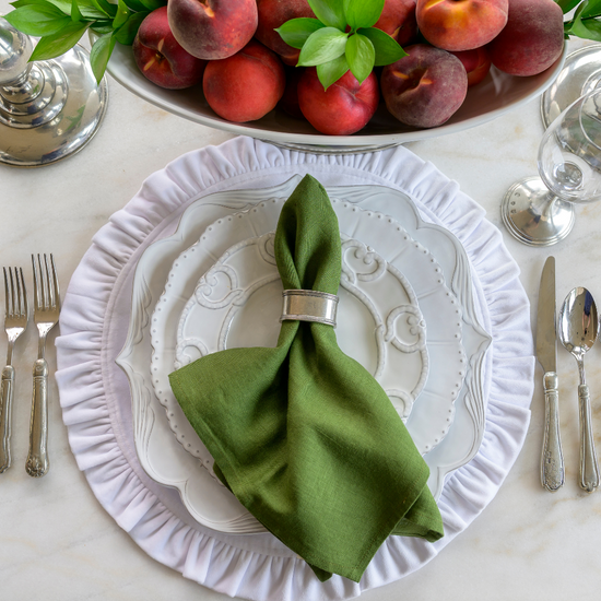 Arte Italica & Crown Linen Designs | Washed Linen Napkin - Evergreen
