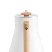 Fellow | Stagg EKG Electric Kettle - Matte White - Maple with precise gooseneck spout, ideal for pour-over brewing enthusiasts seeking precise temperature control.