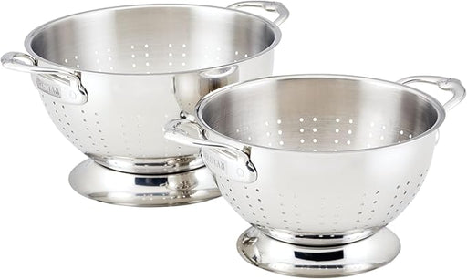 Hestan Provisions | Stainless Steel Colanders - 2 Piece Set, featuring ergonomic handles and flared rims for efficient straining in any kitchen task.