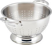 Hestan Provisions | Stainless Steel Colanders - 3 Quart: A heavy-gauge 18/10 stainless steel colander with ergonomic handles and pedestal base, ideal for straining pasta and vegetables.
