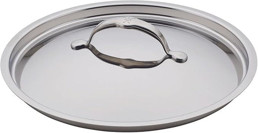 Hestan Provisions | Stainless Steel Lids Medium - 11 with loop handle and steam-venting logo, designed for versatile, eco-friendly use on various cookware.