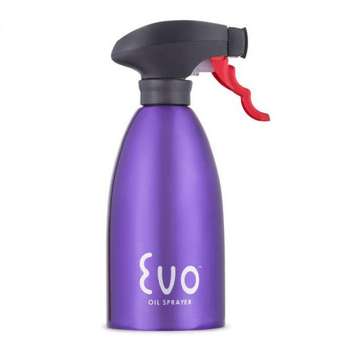 Evo Stainless Steel Oil Sprayer with ergonomic trigger, perfect for precise cooking oil distribution. Ideal for kitchen or grill use, enhancing culinary precision.