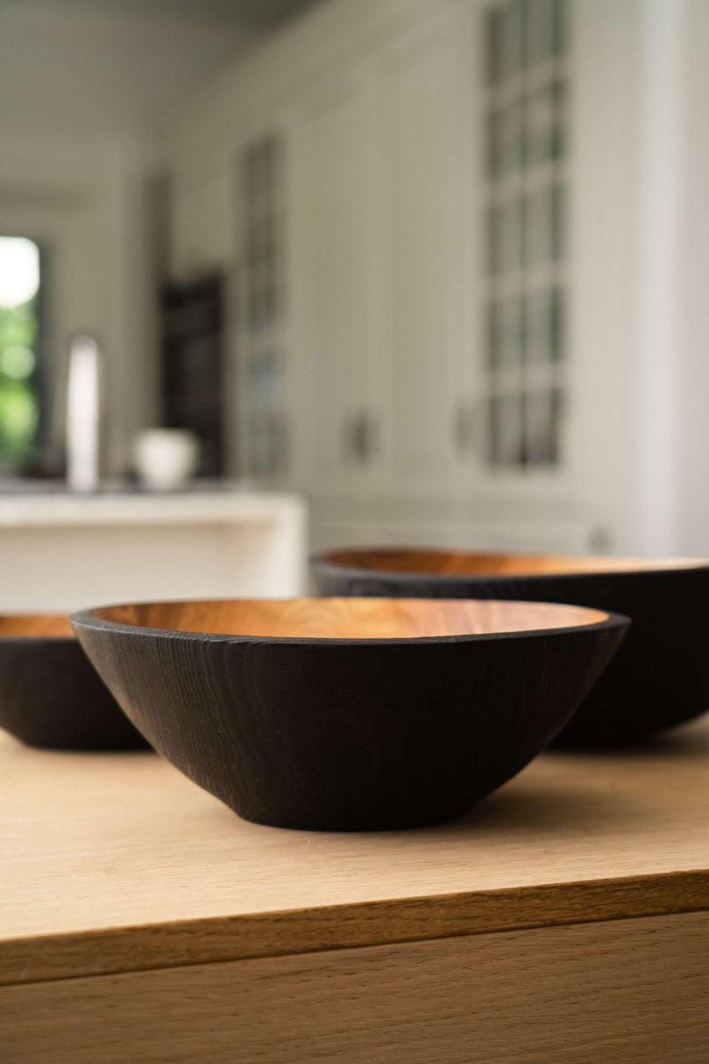 Creating Comfort Lab | Handmade Ukrainian Charred Wooden Salad Bowls, Small