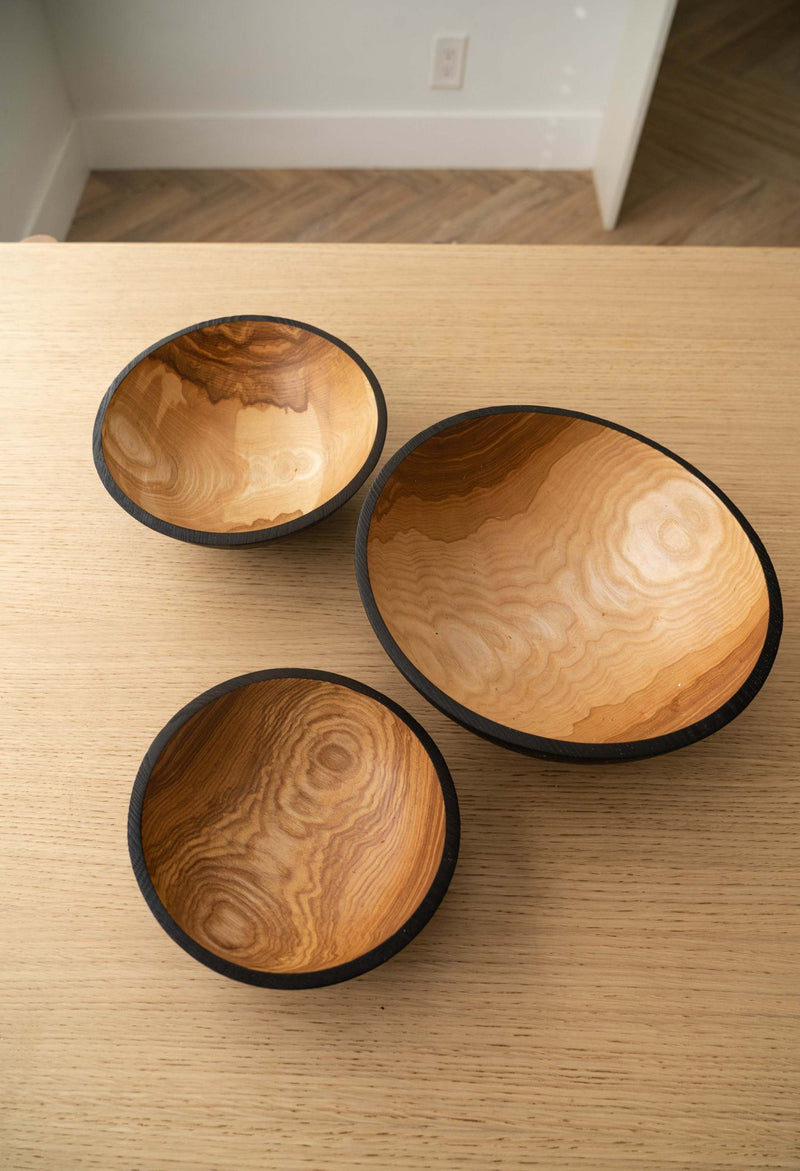 Creating Comfort Lab | Handmade Ukrainian Charred Wooden Salad Bowls, Medium