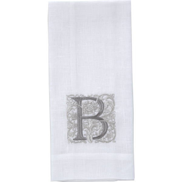 Arte Italica & Crown Linen Designs | Monogram Linen Towel - E