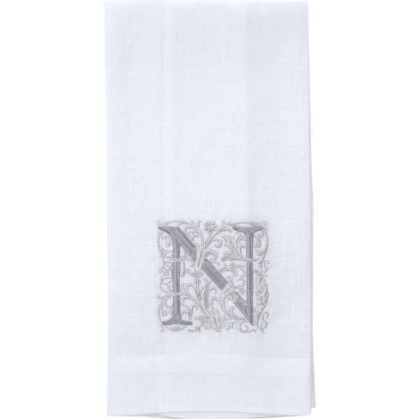 Arte Italica & Crown Linen Designs | Monogram Linen Towel - N